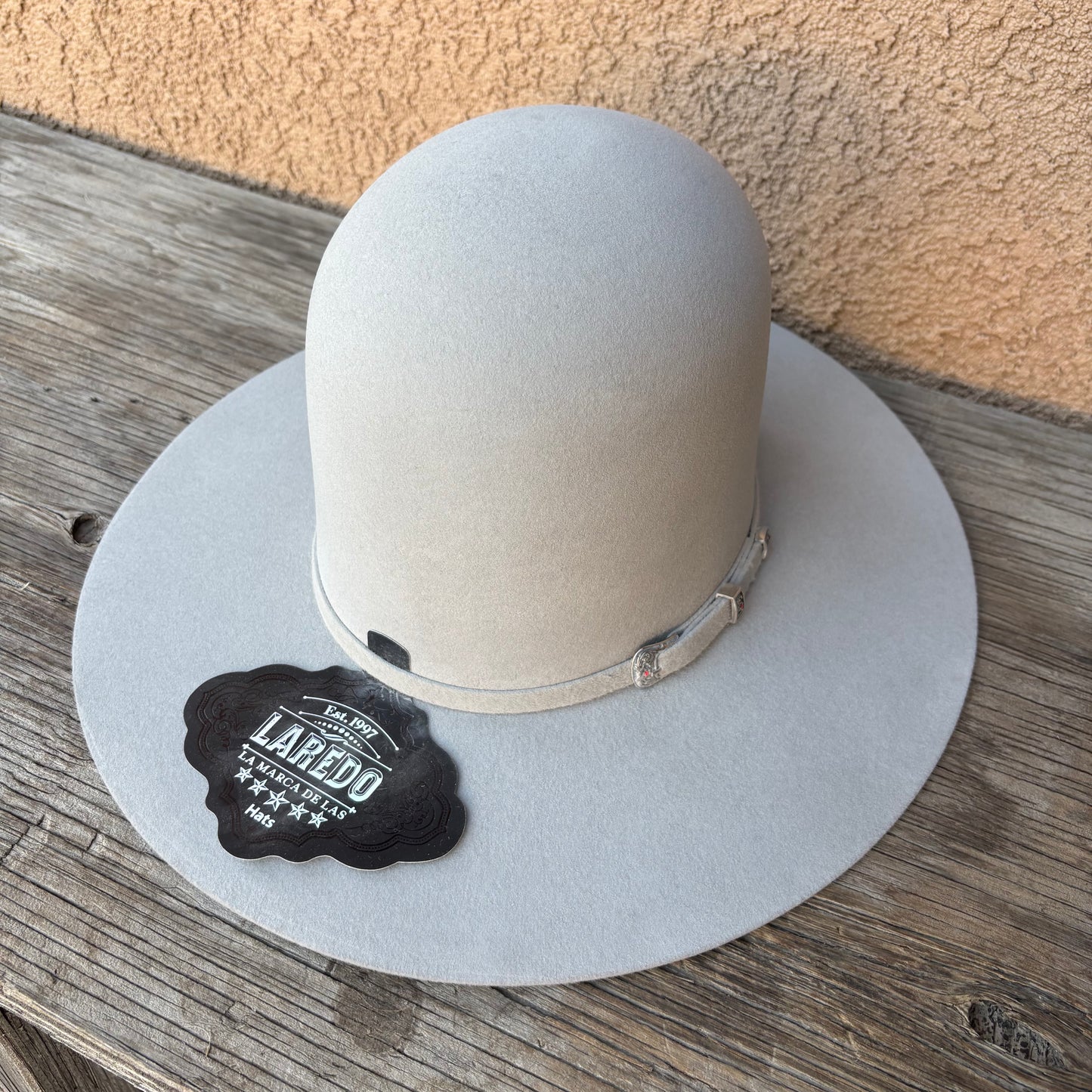 Laredo Hats Wool Felt Open Tall Crown Light Grey