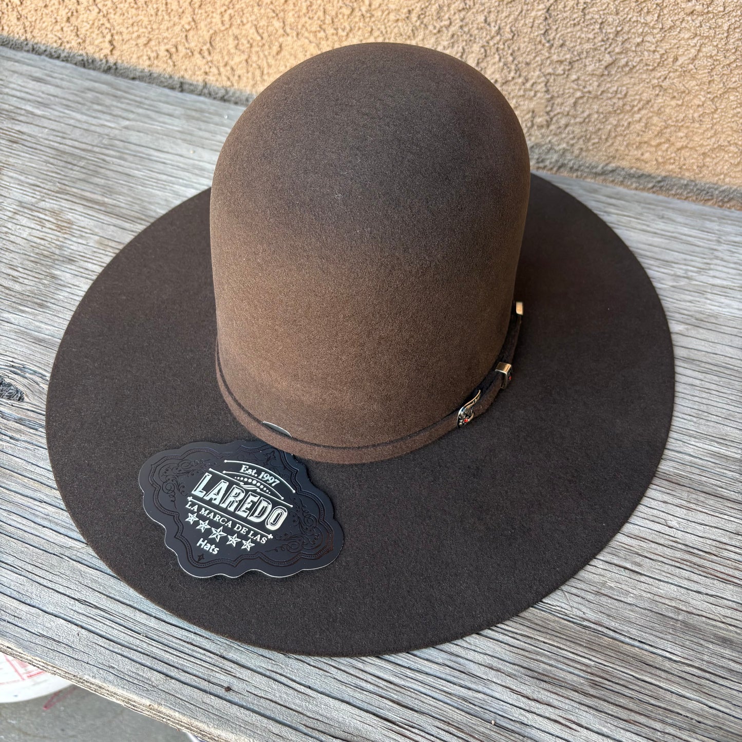 Laredo Hats Wool Felt Open Tall Crown Chocolate