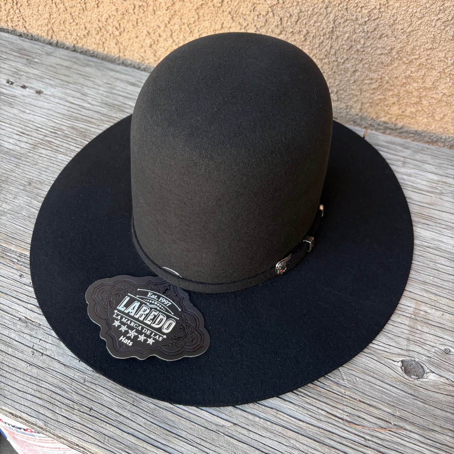 Laredo Hats Wool Felt Open Tall Crown Black
